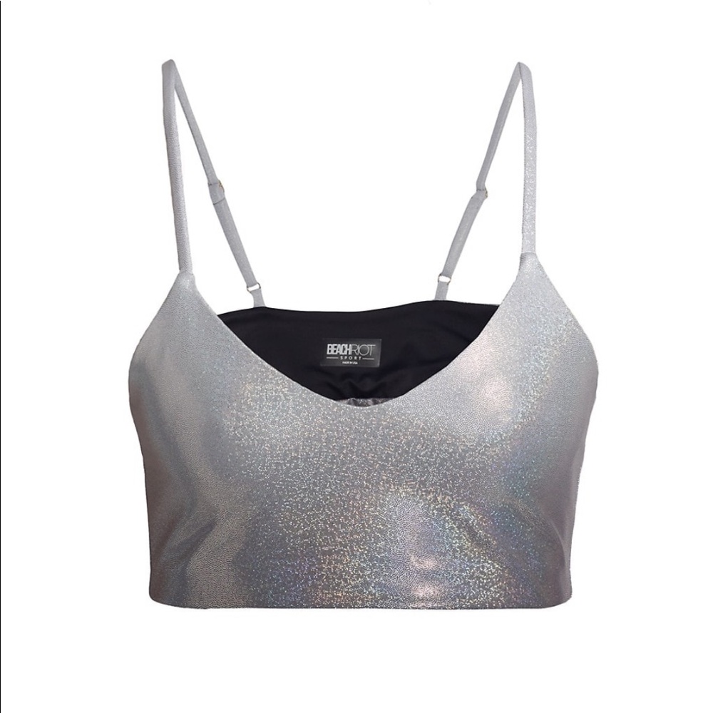 Beach Riot Georgia Top Hologram Stardust NWT Size S